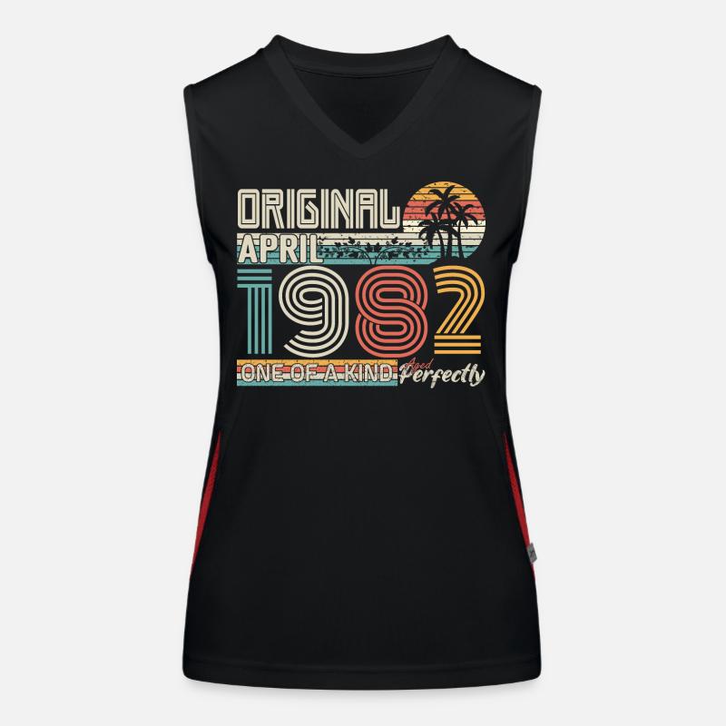April 1982 Jubiläum April 1982 Geschenk 1982 Funktionelles Kontrast-Tank Top für Frauen