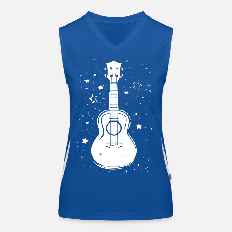 Ukulele Illustration Funktionelles Kontrast-Tank Top für Frauen