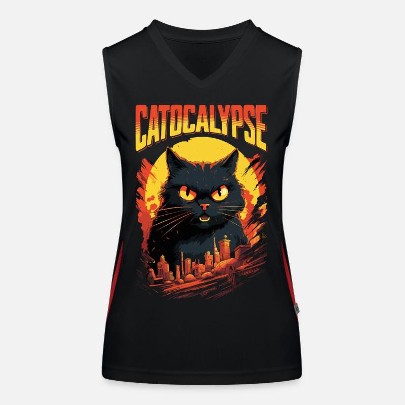 Katze Catocalypse Stadt Chaos Kreatur Monsterkatze Funktionelles Kontrast-Tank Top für Frauen