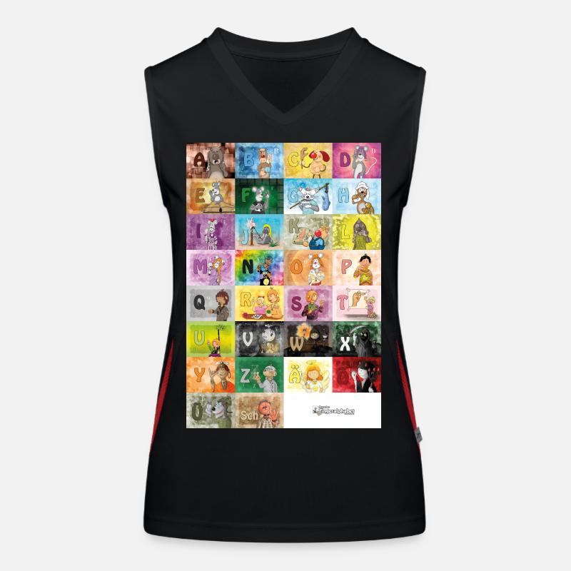 German Finger Alphabet 1 / Women's Functional Contrast Tank Top