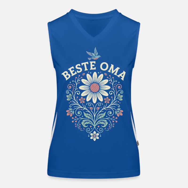 Beste Oma Blumen Geschenk für Großmutter Muttertag Funktionelles Kontrast-Tank Top für Frauen