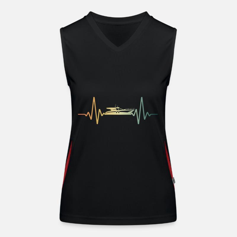 Heartbeat Bateau Bateau ECG Pulse Débardeur respirant contrasté Femme