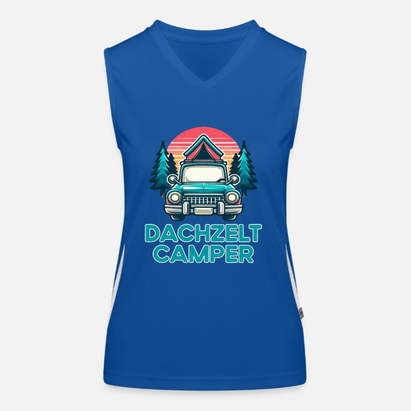 Dachzelt Camper Retro Dachzeltcamping Autodachzelt Funktionelles Kontrast-Tank Top für Frauen