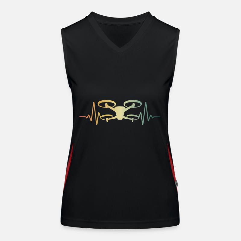 Heartbeat Drone Drones ECG Pulse Women's Functional Contrast Tank Top