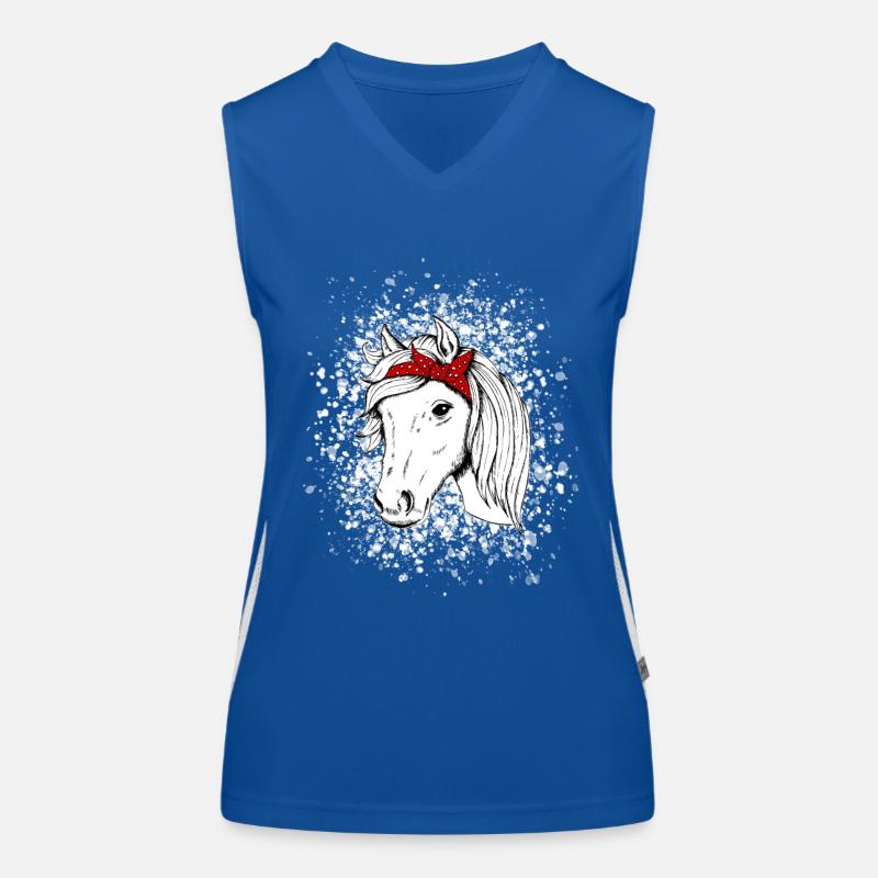 Pferd mit Schneeflocken Funktionelles Kontrast-Tank Top für Frauen