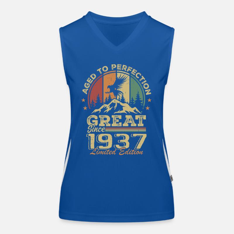 Vintage 1937 Anniversary - 1937 Retro Gift Idea Women's Functional Contrast Tank Top