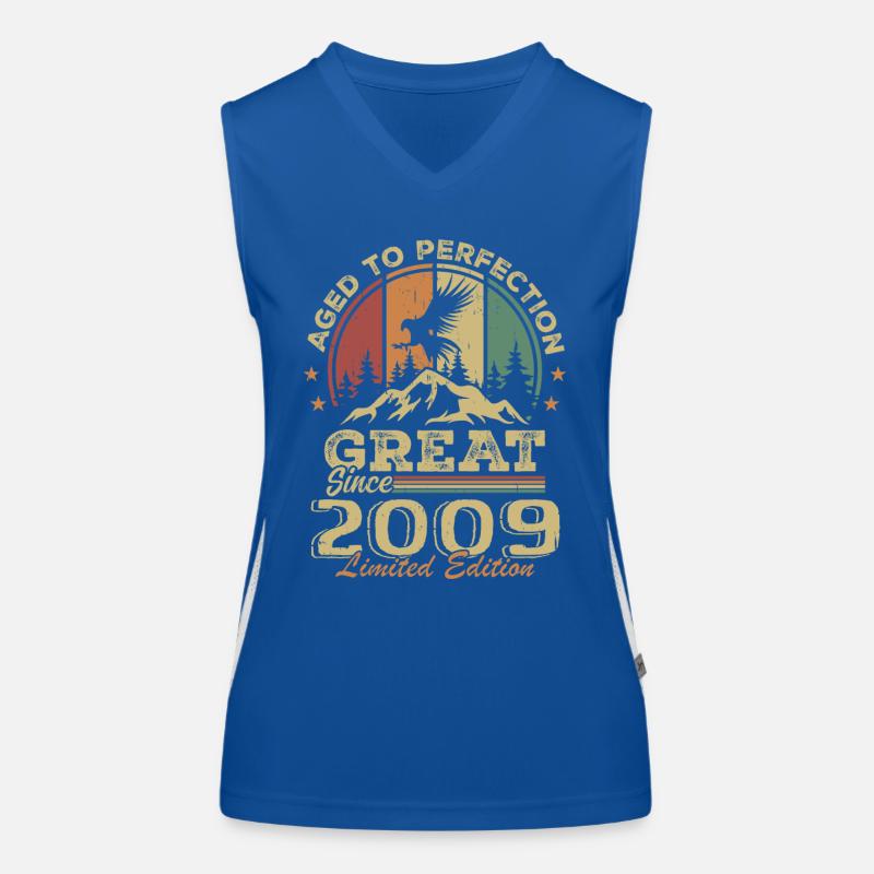 Vintage Geburtstag 2009 - Retro Geschenkidee 2009 Funktionelles Kontrast-Tank Top für Frauen