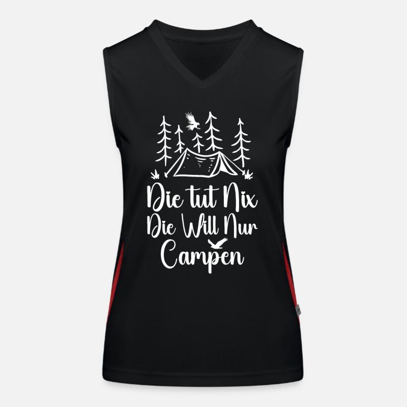 Die Will Nur Campen - Camper & Camping Wohnmobil Funktionelles Kontrast-Tank Top für Frauen