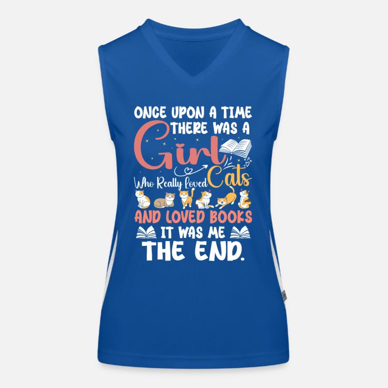 Ein Mädchen, das Katzen und Bücher liebte Funktionelles Kontrast-Tank Top für Frauen