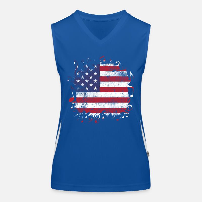 Musique drapeau USA Débardeur respirant contrasté Femme