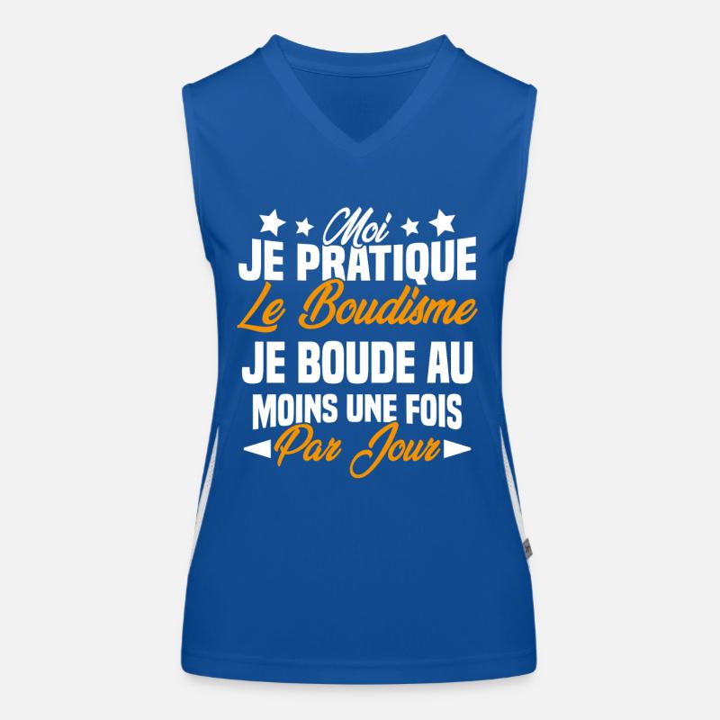 je boude au moins une fois par jour Débardeur respirant contrasté Femme