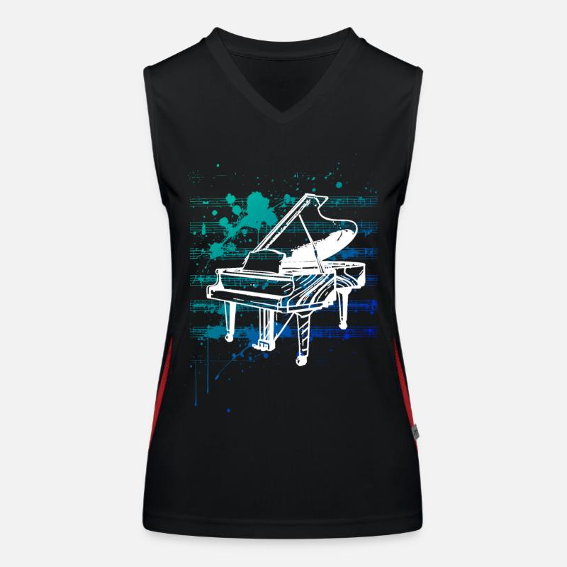 white piano Women's Functional Contrast Tank Top