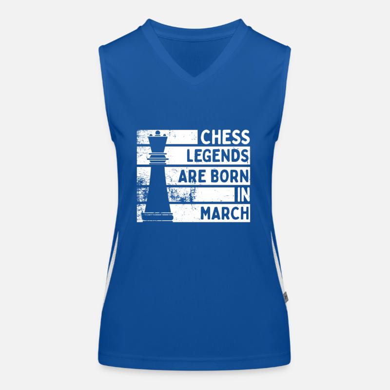 Chess Legends Are Born In March Débardeur respirant contrasté Femme