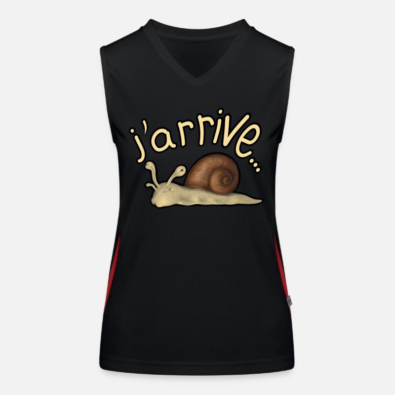 j'arrive escargot Débardeur respirant contrasté Femme