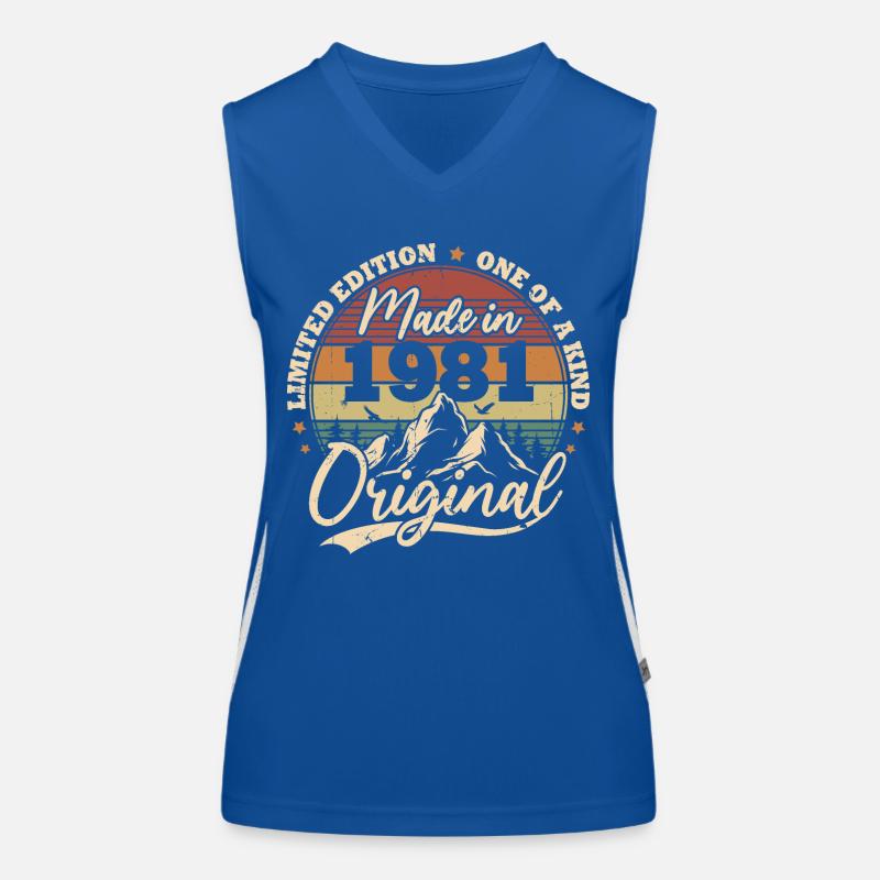 Original 1981 Vintage Retro Geburtstagsgeschenk Funktionelles Kontrast-Tank Top für Frauen