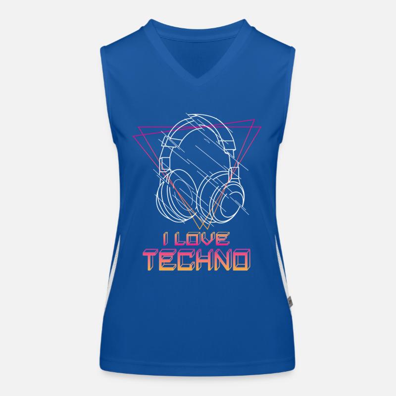 J’aime la techno Débardeur respirant contrasté Femme