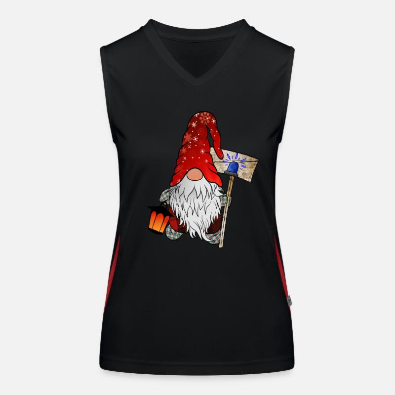 Blaulicht Wichtel Weihnachtsgnom Funktionelles Kontrast-Tank Top für Frauen