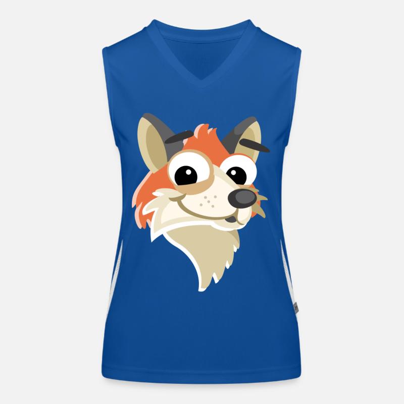 Fuchs Kopf Gesicht Funktionelles Kontrast-Tank Top für Frauen