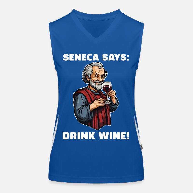 Seneca Wine Red Wine Stoicism Stoic Philosopher Women's Functional Contrast Tank Top
