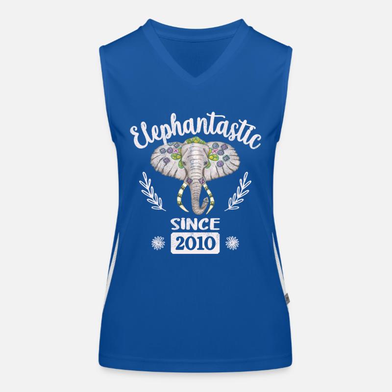 Elephantastic depuis 2010, tête d’éléphant ornée Débardeur respirant contrasté Femme
