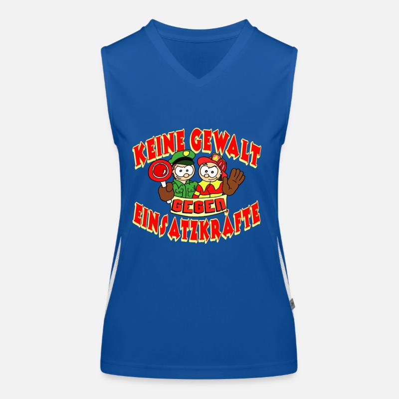 Keine Gewalt gegen Einsatzkräfte Funktionelles Kontrast-Tank Top für Frauen