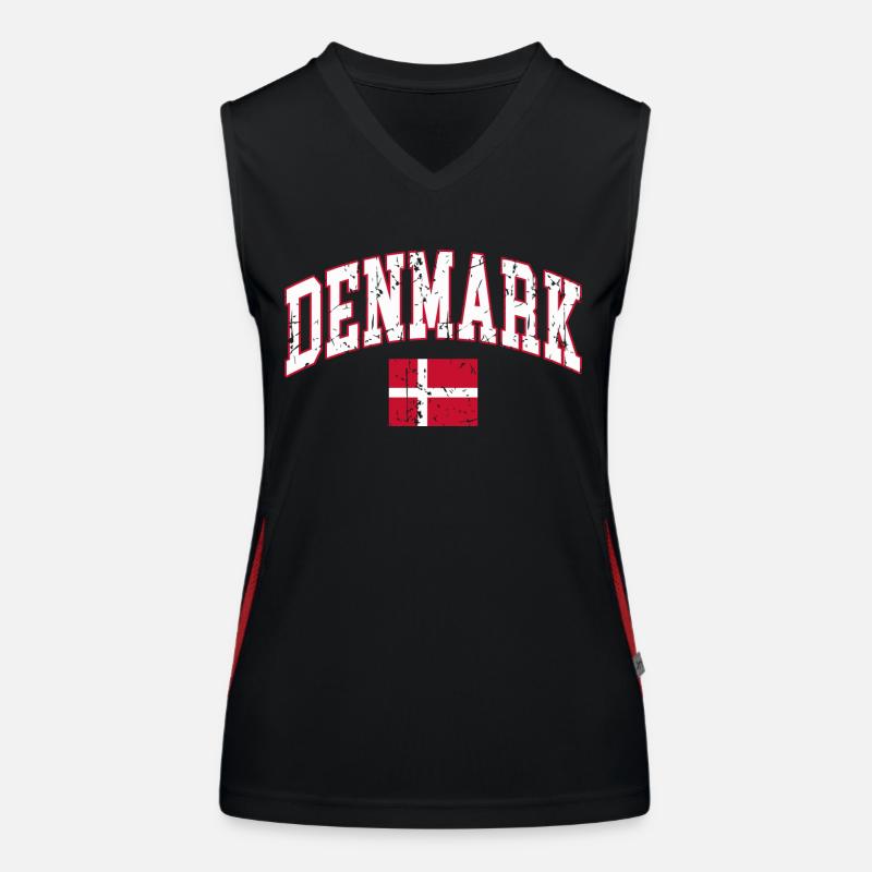 Danemark drapeau Danemark Débardeur respirant contrasté Femme
