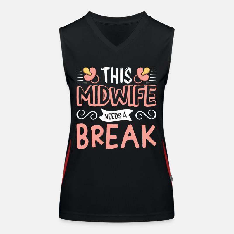 This Midwife needs a break Funktionelles Kontrast-Tank Top für Frauen