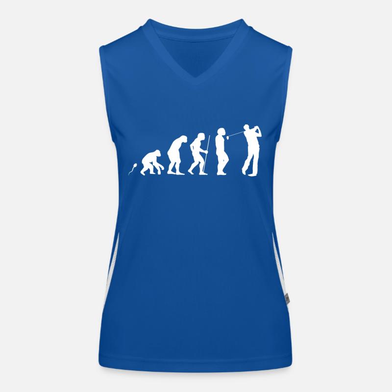Golfen Evolution witziges Fun Shirt Funktionelles Kontrast-Tank Top für Frauen