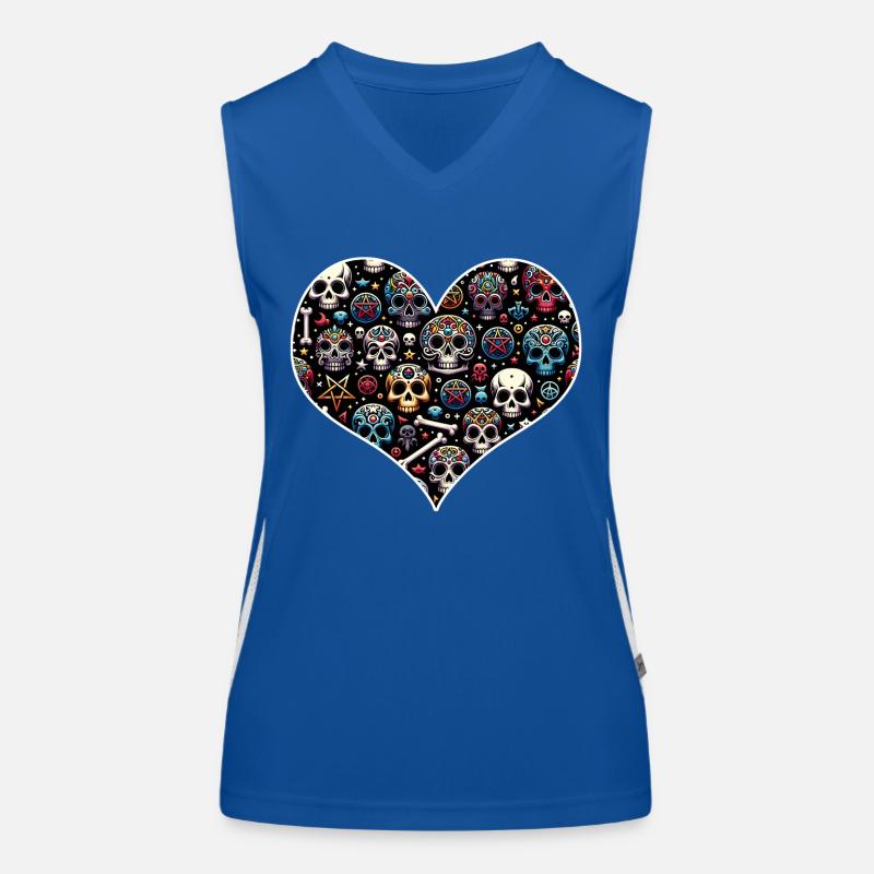 Buntes dekoratives Skullmuster Funktionelles Kontrast-Tank Top für Frauen