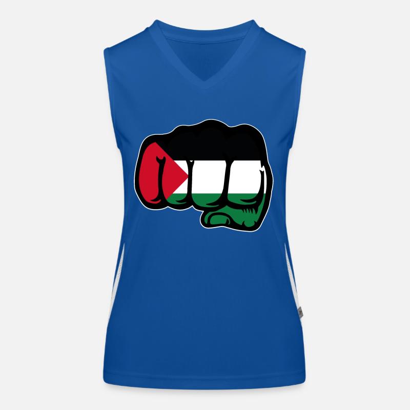 Drapeau de la Palestine poing main Débardeur respirant contrasté Femme