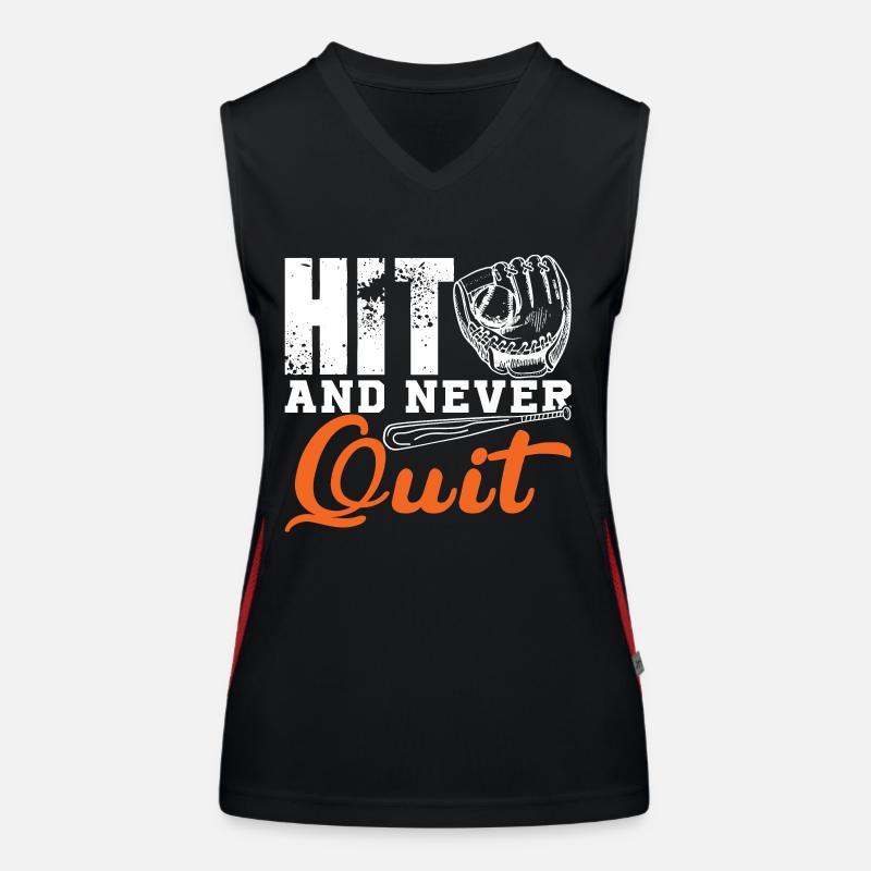 hit and never quit - Women's Functional Contrast Tank Top - black/red