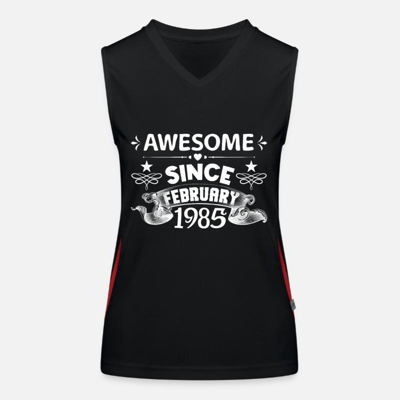 February 1985 | Awesome since February 1985 Women's Functional Contrast Tank Top
