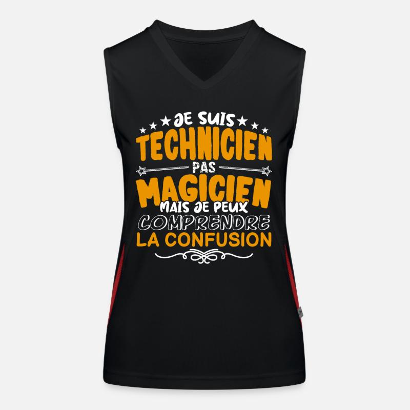 Technicien | Technicien pas Magicien | Meilleur Te Débardeur respirant contrasté Femme