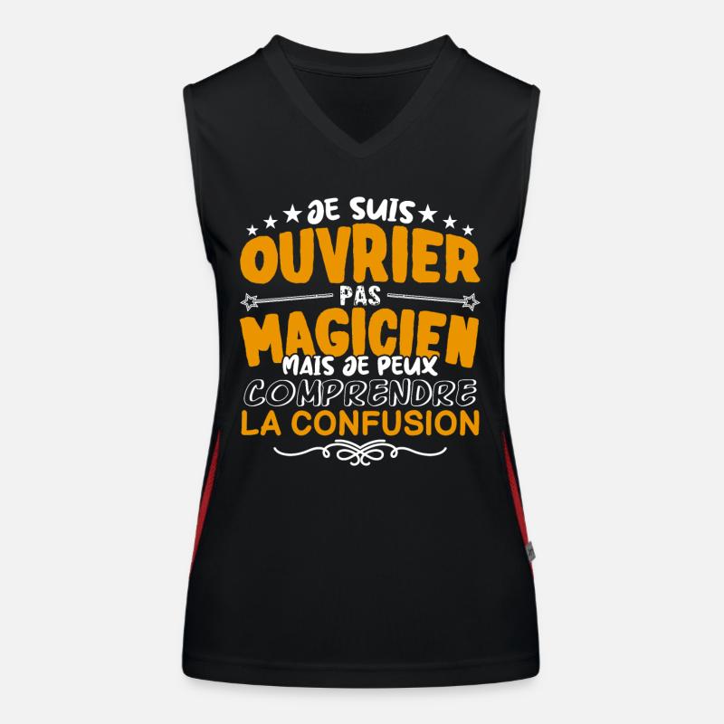 Ouvrier | Ouvrier pas Magicien | Meilleur Ouvrier Débardeur respirant contrasté Femme