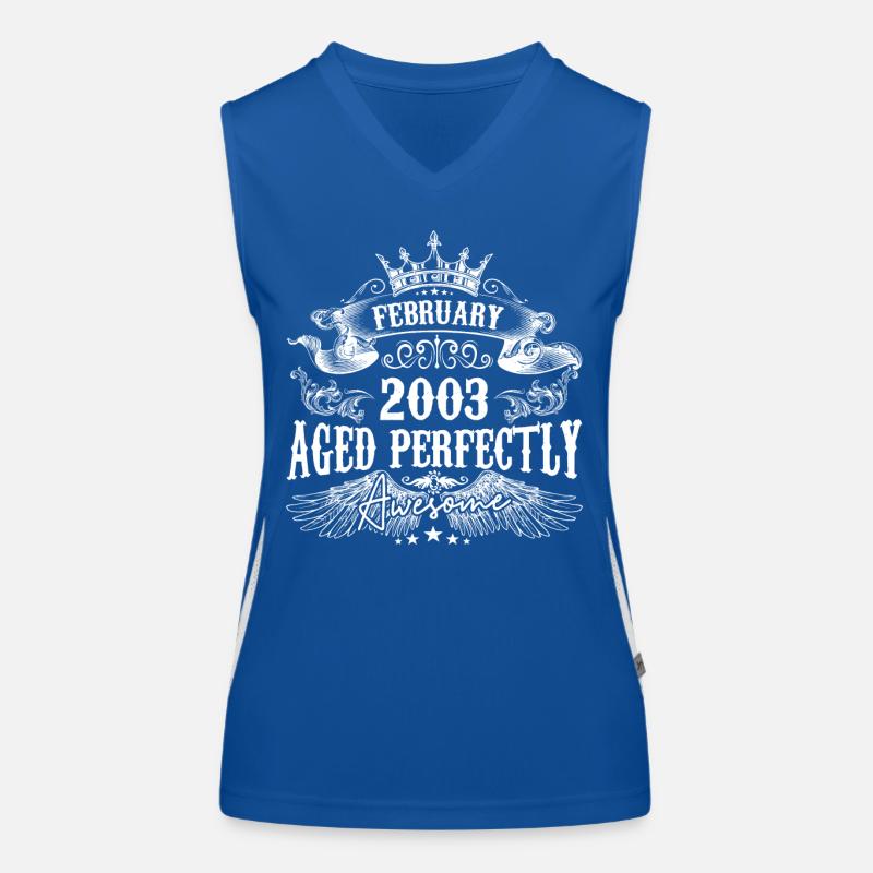 2003 | Februar 2003 Geburtstag Perfekt gealtert Funktionelles Kontrast-Tank Top für Frauen