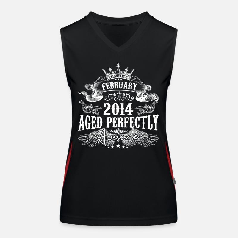 2014 | February 2014 birthday Aged Perfectly Women's Functional Contrast Tank Top