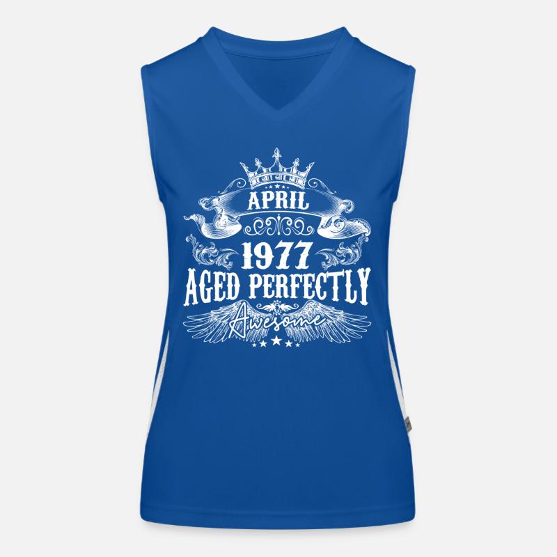1977 | April 1977 Geburtstag Perfekt gealtert Funktionelles Kontrast-Tank Top für Frauen