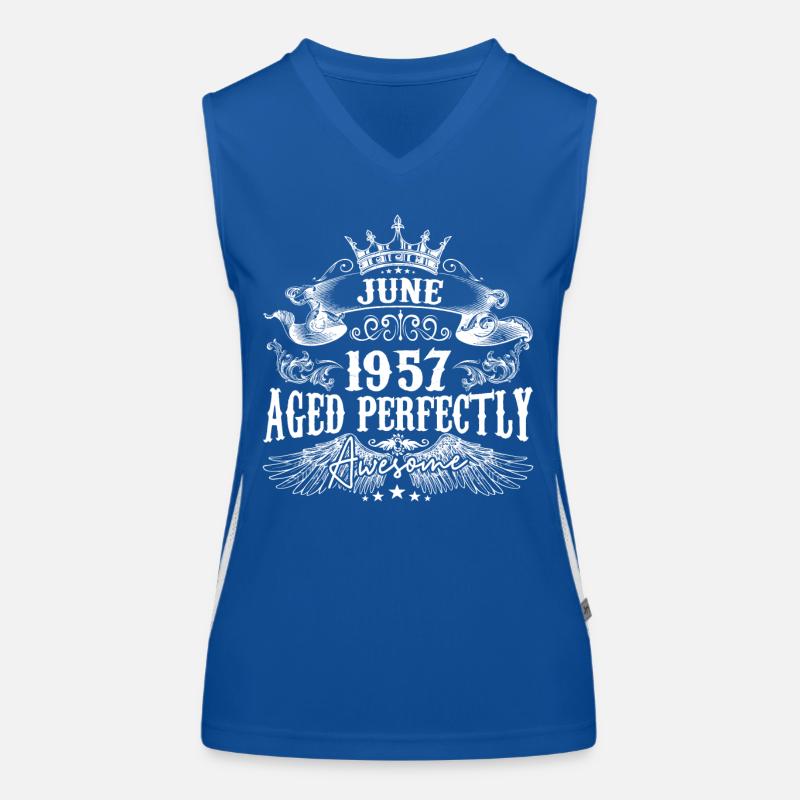 1957 | Juni 1957 Geburtstag Perfekt gealtert Funktionelles Kontrast-Tank Top für Frauen