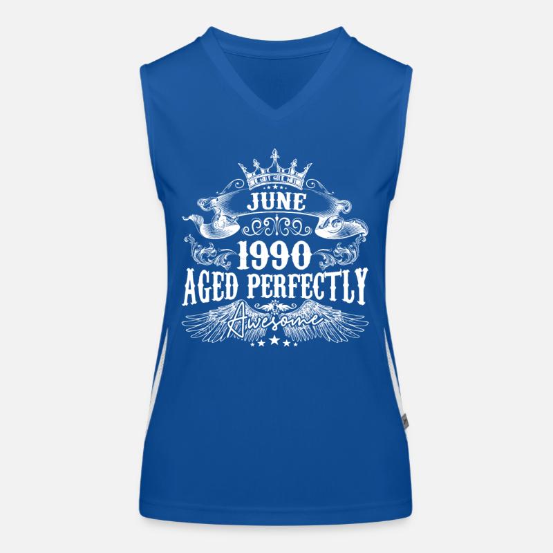 1990 | June 1990 birthday Aged Perfectly Women's Functional Contrast Tank Top