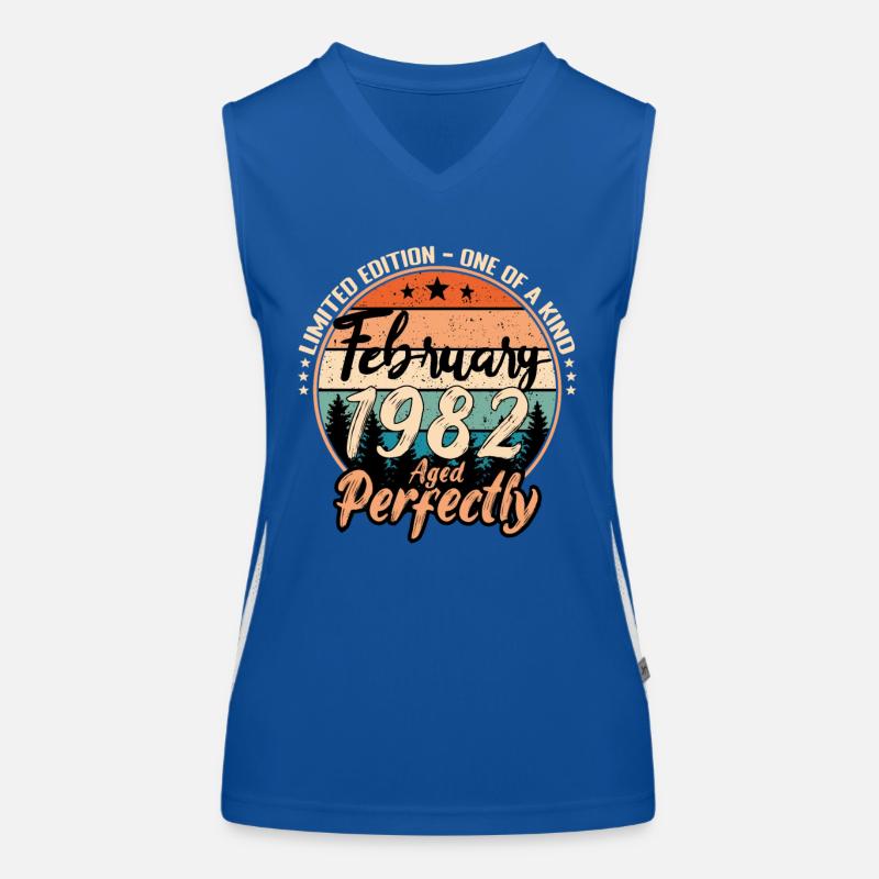 Februar 1982 Jubiläum 1982 Legenden Februar Funktionelles Kontrast-Tank Top für Frauen