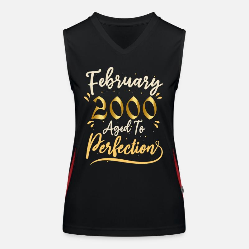 Février 2000 Février âgée à la perfection 2000 Débardeur respirant contrasté Femme