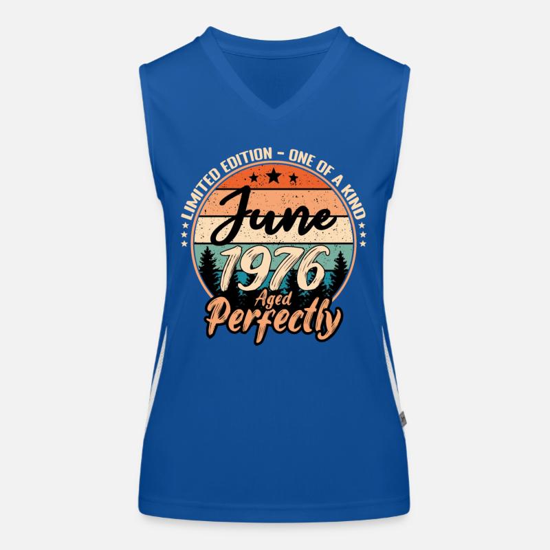 Juni 1976 Jubiläum 1976 Legenden Juni Funktionelles Kontrast-Tank Top für Frauen