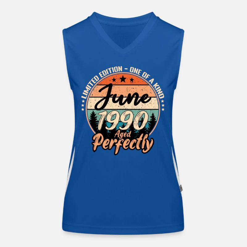 June 1990 anniversary 1990 legends June Women's Functional Contrast Tank Top