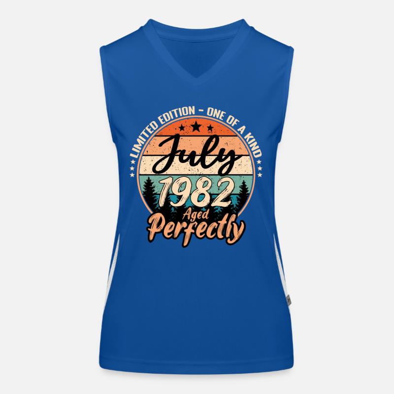 Juli 1982 Jubiläum 1982 Legenden Juli Funktionelles Kontrast-Tank Top für Frauen