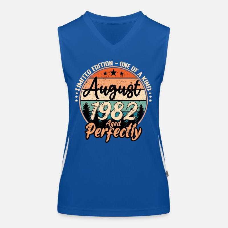 August 1982 Jubiläum 1982 Legenden August Funktionelles Kontrast-Tank Top für Frauen