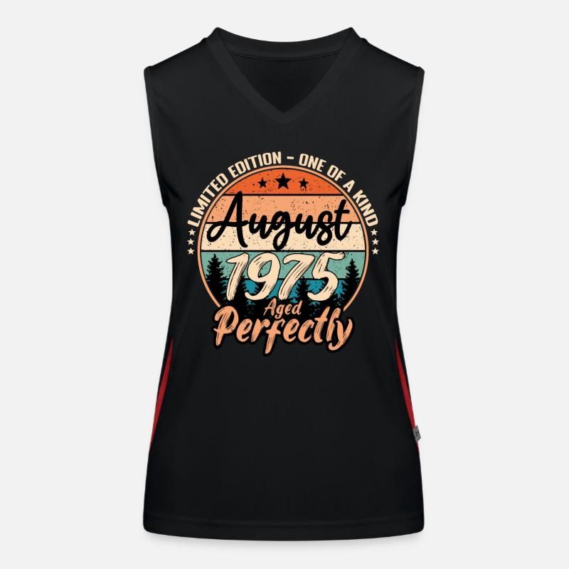 August 1975 Jubiläum 1975 Legenden August Funktionelles Kontrast-Tank Top für Frauen