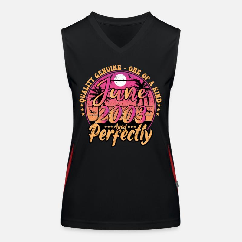 June 2003 anniversary 2003 Retro 2003 June - Women's Functional Contrast Tank Top - black/red