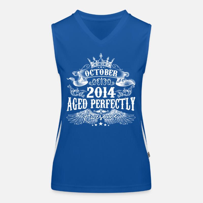 2014 | October 2014 birthday Aged Perfectly Women's Functional Contrast Tank Top