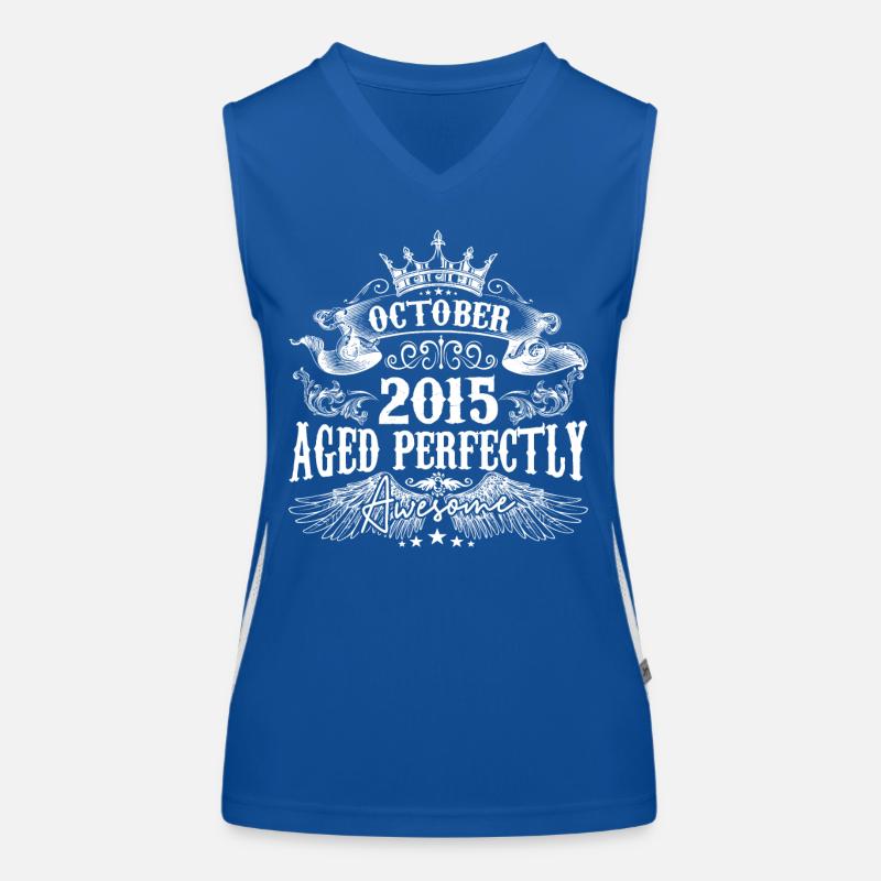 2015 | Oktober 2015 Geburtstag Perfekt gealtert Funktionelles Kontrast-Tank Top für Frauen