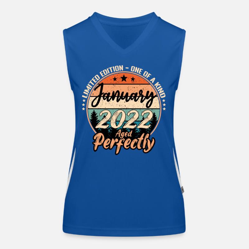 Janvier 2022 anniversaire 2022 légendes Janvier Débardeur respirant contrasté Femme